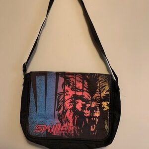 Skillet Graphic Messenger Bag - Black and Multicolor
